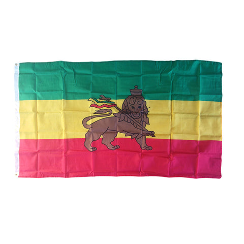 Lion Of Judah Rasta African Afro Roots Haiti Jamaica Flag 100% Polyester Metal Eyelets 3'x5'