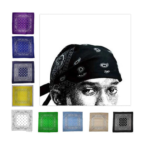 100% Cotton Paisley Bandana Headband Wrap Handkerchief Head Scarf