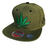 Weed Leaf Snapback Cap Hat Flat Visor Snap Back Hip Hop Hiphop Cannabis LEAF