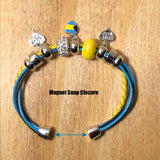 Jamaica Bahamas Rasta Dangle Charm Braided Bracelet Magnet Closure 1 SZ FIT