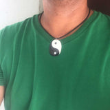 Yin and Yang Black Rubber Cord Ying Yang Pendant Peace Love Hippie Rasta Unity