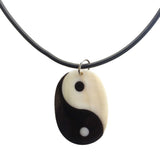 Yin and Yang Black Rubber Cord Ying Yang Pendant Peace Love Hippie Rasta Unity