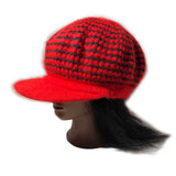 Angora Wool Newsboy Hat Women Fuzzy Winter Baker Boy Cap Y2K Soft Fleece Cabbie