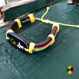 One Love Rasta Faux Leather Wrist Cuff Wrist Bracelet Hippie Bob Reggae IRIE