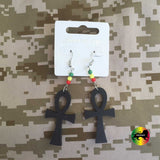 Ankh Cross Rastafari Symbol Of Eternal Life Jah Earrings Reggae Jamaica IRIE