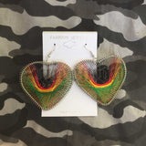 Rasta Rastafari Empress Irie Earring One Love Marley Reggae Jamaica Style New XL