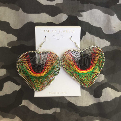 Rasta Rastafari Empress Irie Earring One Love Marley Reggae Jamaica Style New XL