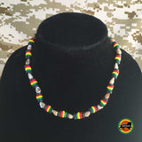 Rasta Coconut Necklace Choker Coco Beads Tiger Nasa Reggae 18" or 46 cm 8 ml