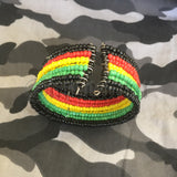 Rasta Breaded Band Bracelet Wrist Cool Runnings Cuff Jah Reggae Ras Marley IRIE