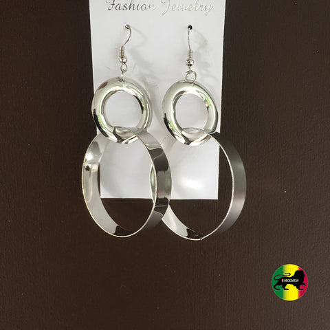 Empress Royalty Chrome Fashion Jewery Earrings Roots Reggae One Love Jamaica NEW