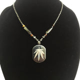 Hematite Choker Necklace Pendant Peace Hematite Fashion Necklace Unisex 18"