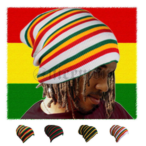 Rasta Reggae Tam Beanie Cap Hat Roots Vibrations Africa Jamaica Dreadlock Marley