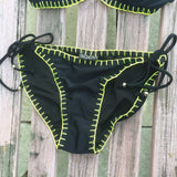 Black Yellow Bikini Jamaica Bahamas Surfer Hawaii Negril Caribbean ROOTS