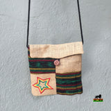 Burlap Passport String Shoulder Bag Reggae Bags Rasta Style Marley Hippie IRIE