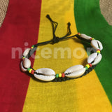 Anklet Bracelet Reggae Forever Rasta Shell Stripe Beaded Band Cuff Reggae Surfer BOHO