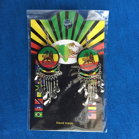 Lion Of Judah Rastafari Rasta Jamaica Empress Reggae One Love Earrings NEW