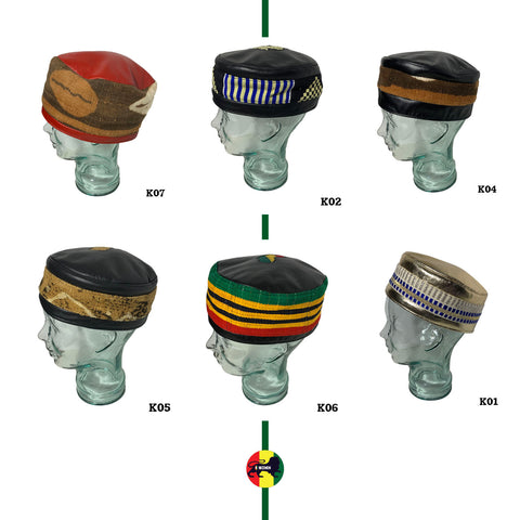 Kufi Skull Skully Cap North Western Africa African Cap Hat Kufi Leather KUFI