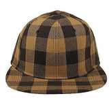 Hip Hop Hiphop Urban Wear Cap Hat Baseball Gangster Brown Checker Cap FITTED