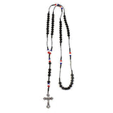 Jesus Necklace Rosary Cross Red White Blue Colors Jesus Necklace Rosery ROSARY
