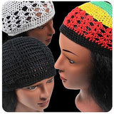 Skullcap Skull Cap Kufi Rasta Surfer Reggae Jamaica Handmade Multi-Color SM fit
