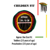 Children Dreadlocks Dread Wig Tam Cap Hat Rastafari Costume Hat Cap Reggae IRIE