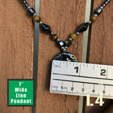 Hematite Chain Choker Necklace Tooth Leaf Coconut Peace Pendant 18" 3 mm