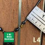 Hematite Chain Choker Necklace Tooth Leaf Coconut Peace Pendant 18" 3 mm