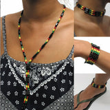 Rasta Jamaica Bahamas Magnet Bracelet Necklace Anklet Reggae 1sz Fit