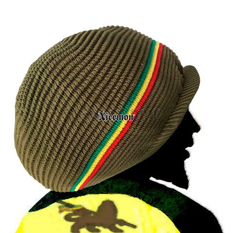 Rasta Roots Peak Natty Dread Cap Hat Selassie Africa Reggae Jamaica Marley XL