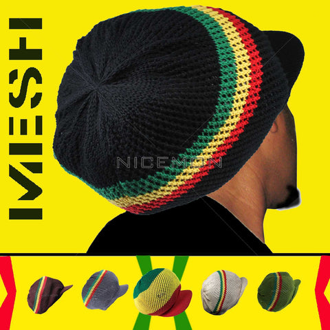 Fishnet Mesh Nattydread Rasta Cap Hat Roots Reggae Rockers Africa Jamaica L/XL