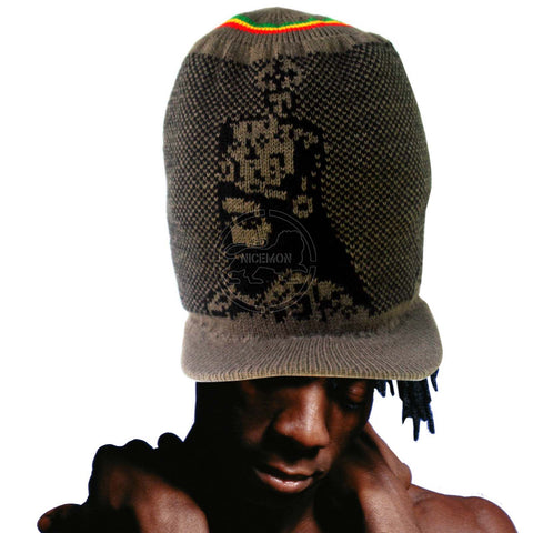Selassie Rastafari Hat Rasta Cap Reggae Jamaica Marley Hats Africa L/XL 10" Crown