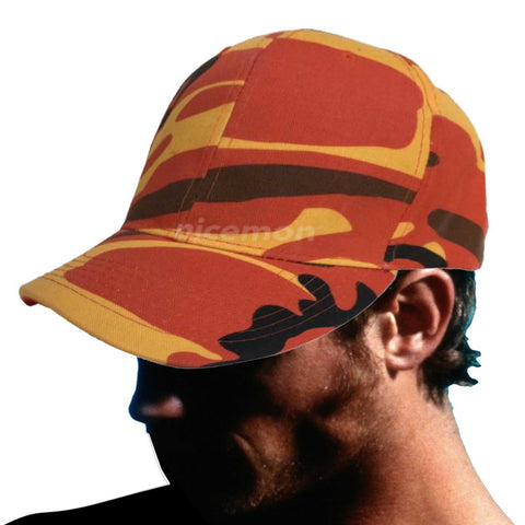 Orange Camouflage Military Camo Ball Baseball Caps Hats 100% Cotton 1sz Fit