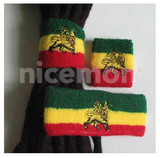 Lion Of Judah Afro Jamaica Trinidad Sweatband Wristband Reggae Africa Rastafari RASTA