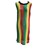 Fishnet Beach Mesh Dress Ladies Empress Rasta Stripes Reggae ONE SIZE FIT