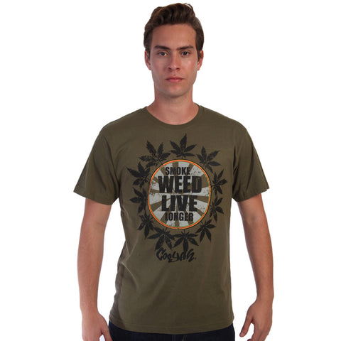 Smoke Weed Live Longer Cooyah Rasta T Shirt Rastafari 100% Cotton Jamaica CY