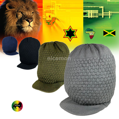 Natty Dreadlocks Rasta Hat Cap Peak Jamaica Caps Selassie Africa Marley [ XL ]