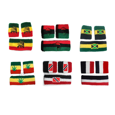 Lion Of Judah Afro Jamaica Trinidad Sweatband Wristband Reggae Africa Rastafari RASTA
