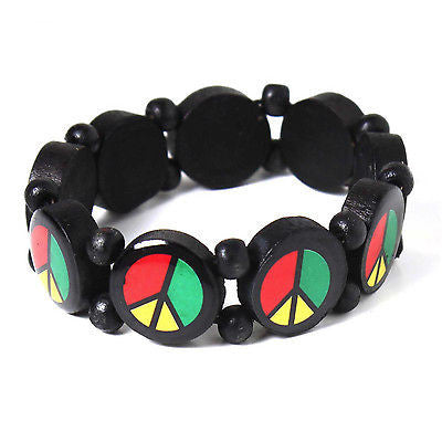Rasta Peace Vibration Wrist Bracelet Hippie Negril Dub Reggae Marley RGY