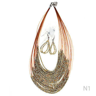 Necklace Earring Set Africa Rasta Necklace Roots Beaded Necklace Earring Set 1SZ