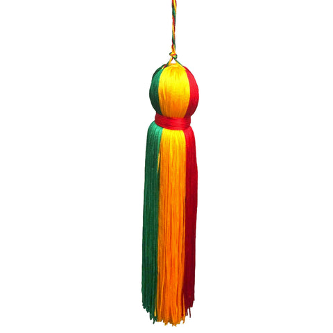 Reggae Handmade Tassel Rasta Africa Afro Jamaica Colors Treaded Large 8"