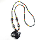Hematite Necklace Pendent Rastafari Jah Love Rasta Jamaica Reggae Bob Rasta IRE