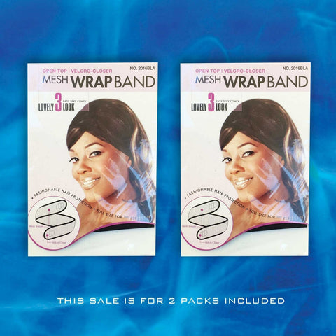 Lot Of 2 Packs Black Mesh Wrap Band Breathable Material Closer WRAP